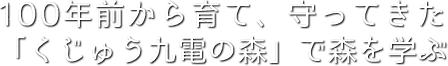 100年前から育て、守ってきた「くじゅう九電の森」で森を学ぶ