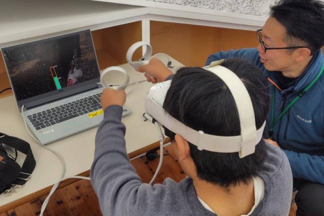 【デジタル】VR機器による間伐体験(2時間目)