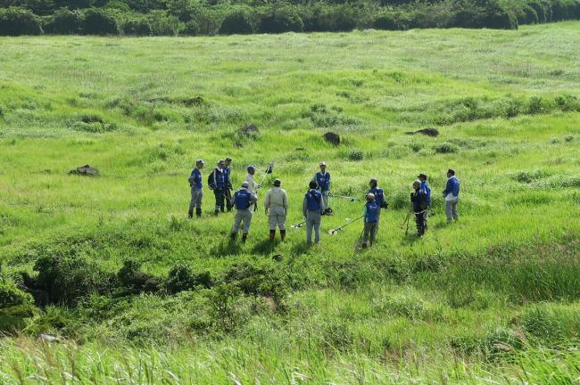 作業手順や安全管理について班毎に打合せ