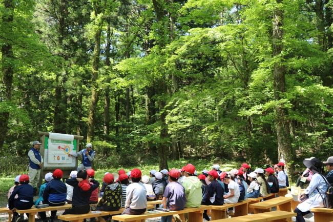 講話では森の役割などを学習